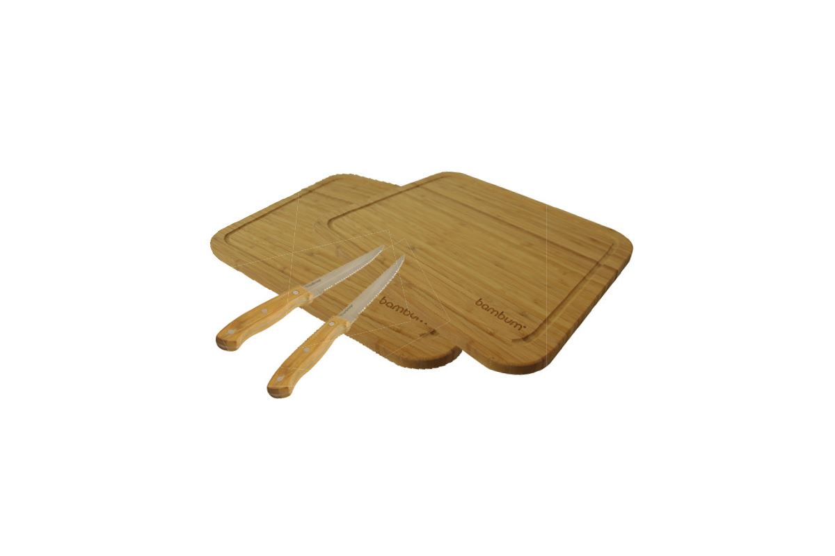 Talau Set-4 Parça Steak Tahtası ve Bıçak